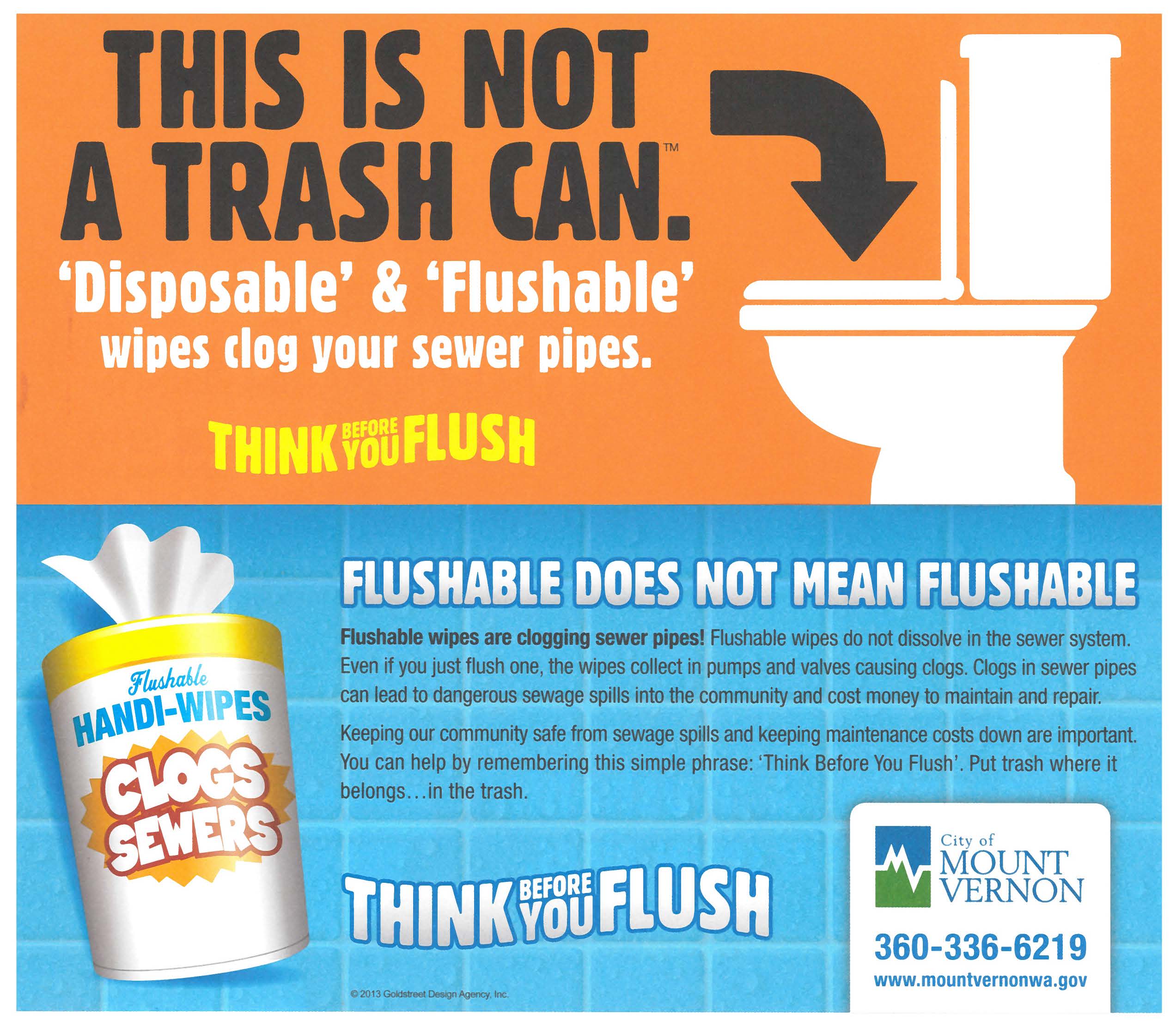 Flushable Wipes - Not flushable